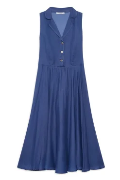 Clearance Maliparmi VESTIDO LIGHT RAMIÉ Azul ultramar