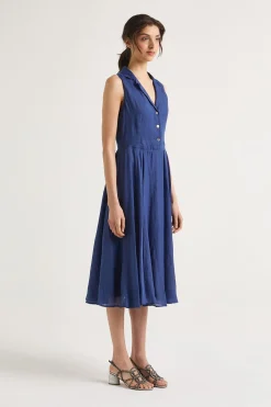 Clearance Maliparmi VESTIDO LIGHT RAMIÉ Azul ultramar
