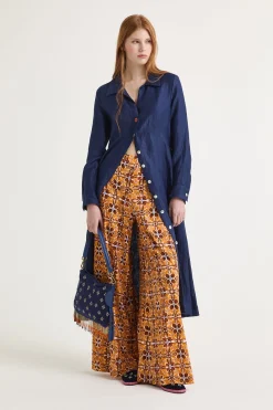 Fashion Maliparmi VESTIDO LINEN JACQUARD Azul ultramar