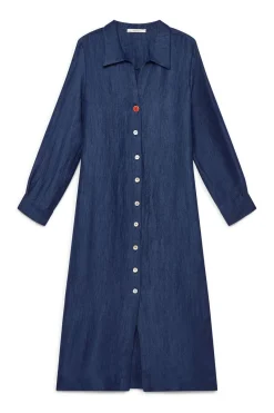 Fashion Maliparmi VESTIDO LINEN JACQUARD Azul ultramar