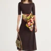 New Maliparmi VESTIDO SOFT JERSEY Marrón oscuro