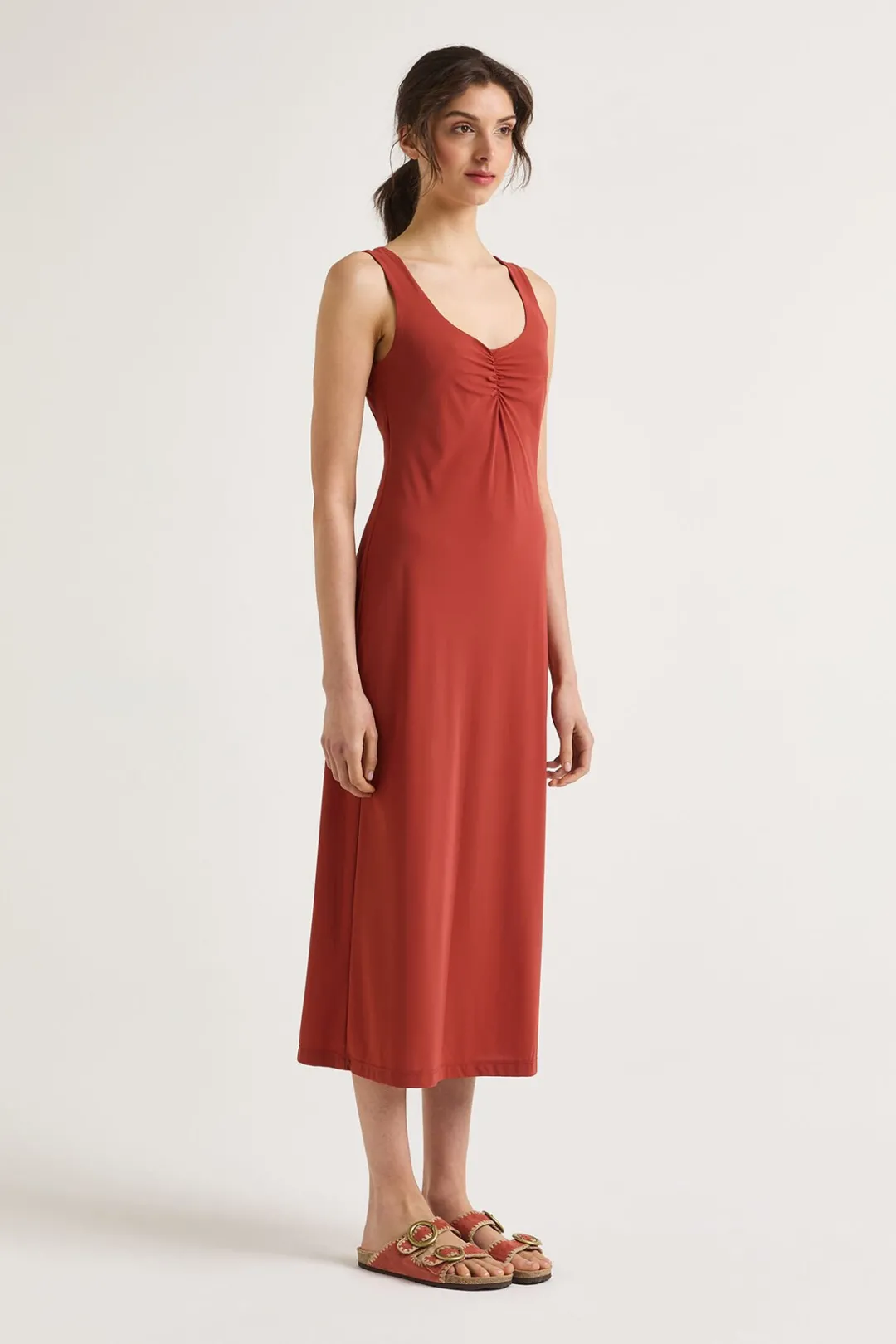 Fashion Maliparmi VESTIDO SOFT JERSEY Cuero