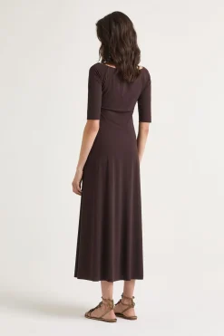 New Maliparmi VESTIDO SOFT JERSEY Marrón oscuro